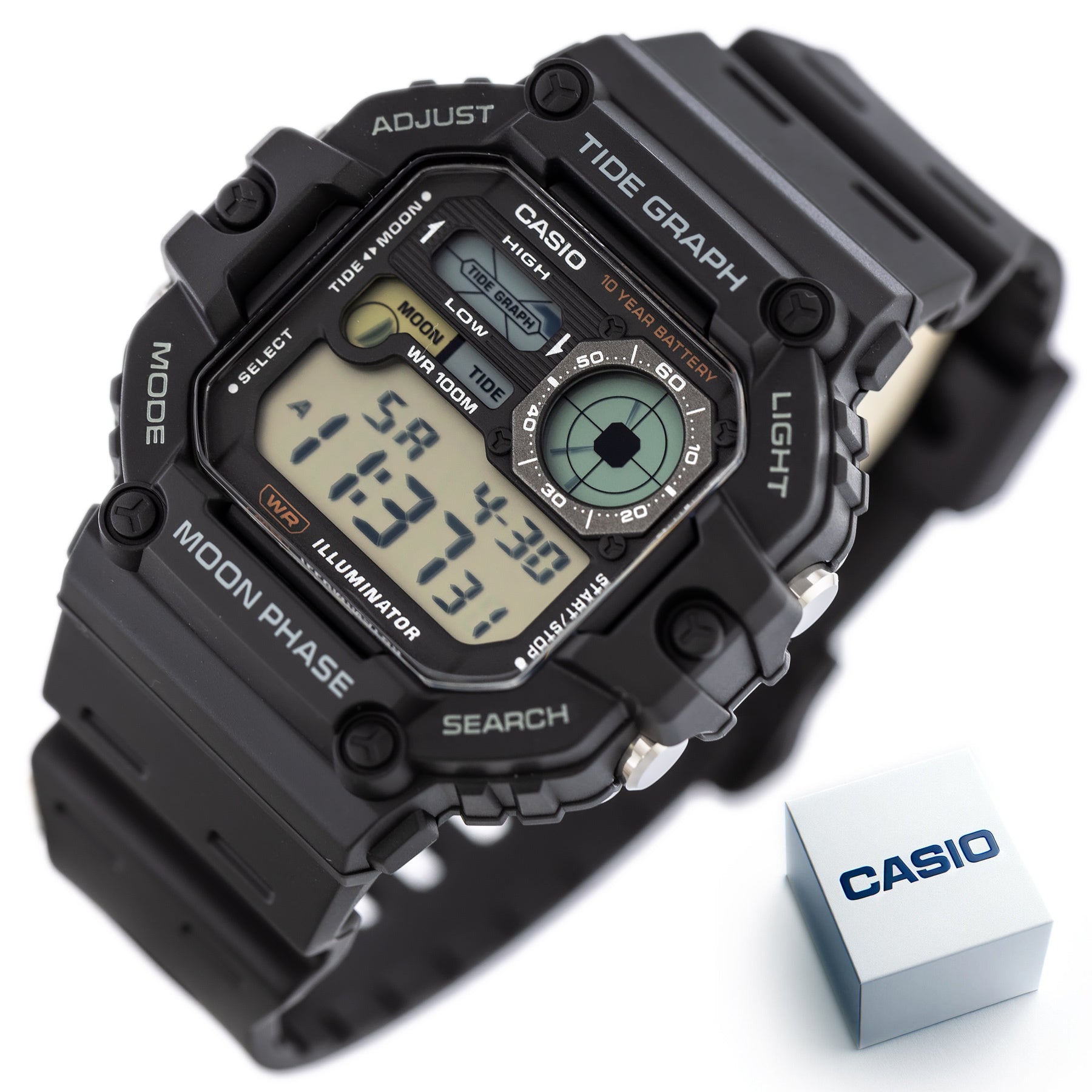 ZEGAREK MĘSKI CASIO Digital Moonphase WS-1700H-1AV + BOX-7