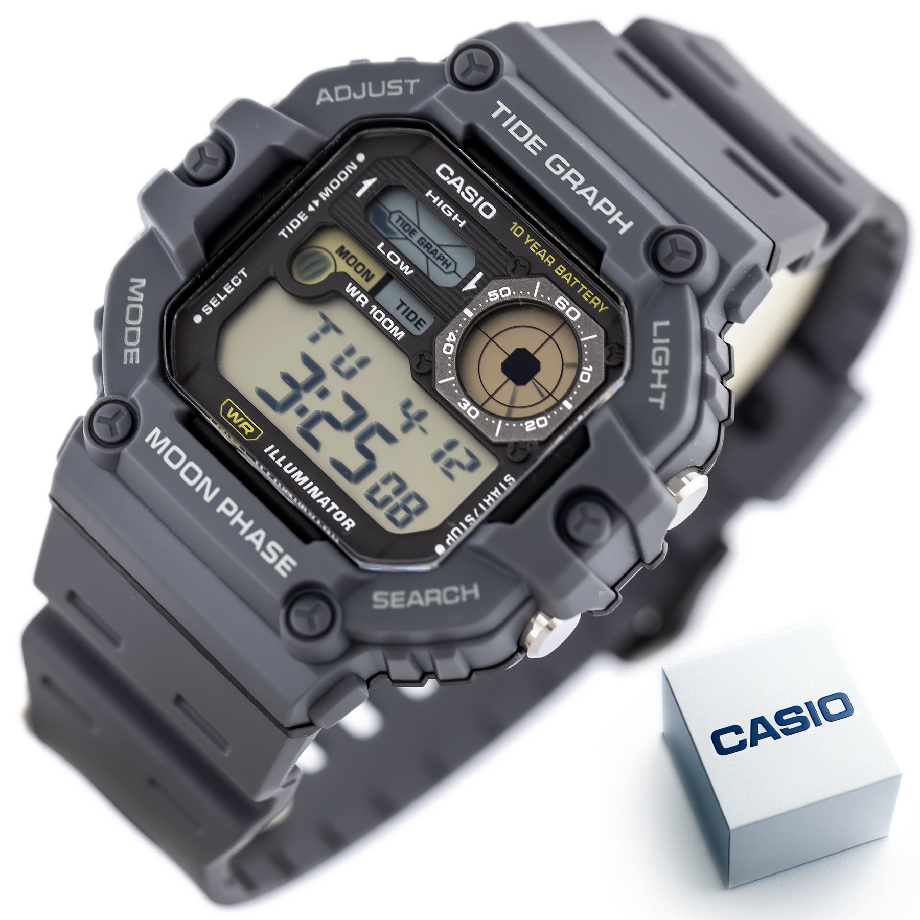 ZEGAREK MĘSKI CASIO Digital Moonphase WS-1700H-8AV + BOX-7