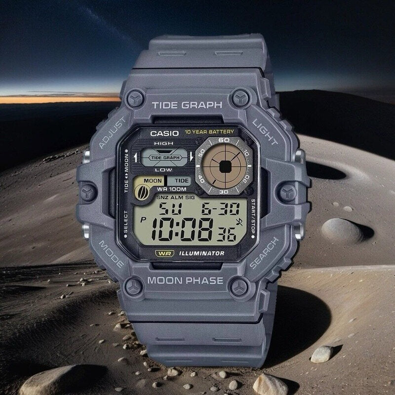 ZEGAREK MĘSKI CASIO Digital Moonphase WS-1700H-8AV + BOX-6