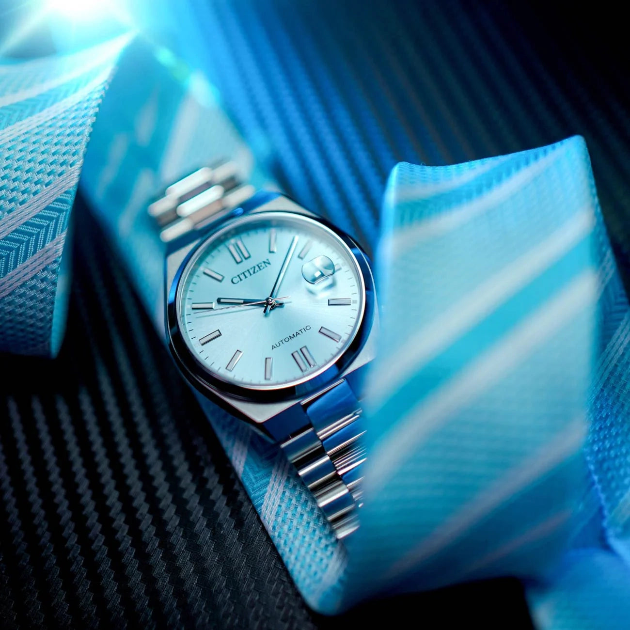 ZEGAREK MĘSKI CITIZEN Tsuyosa Turquoise Blue NJ0151-88M - AUTOMAT SZAFIR-10