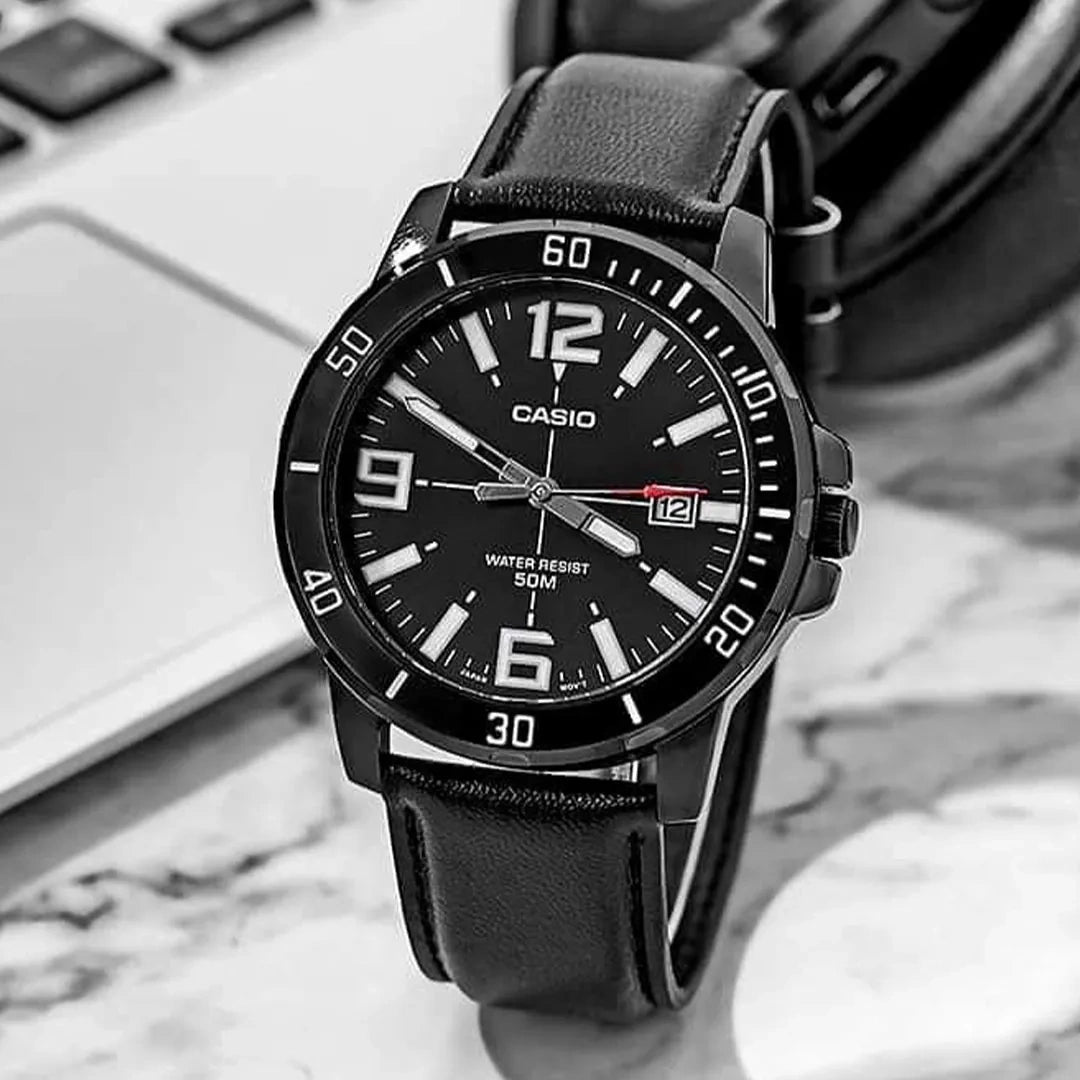 ZEGAREK MĘSKI CASIO MTP-VD01BL-1B (zd169d) + BOX-6