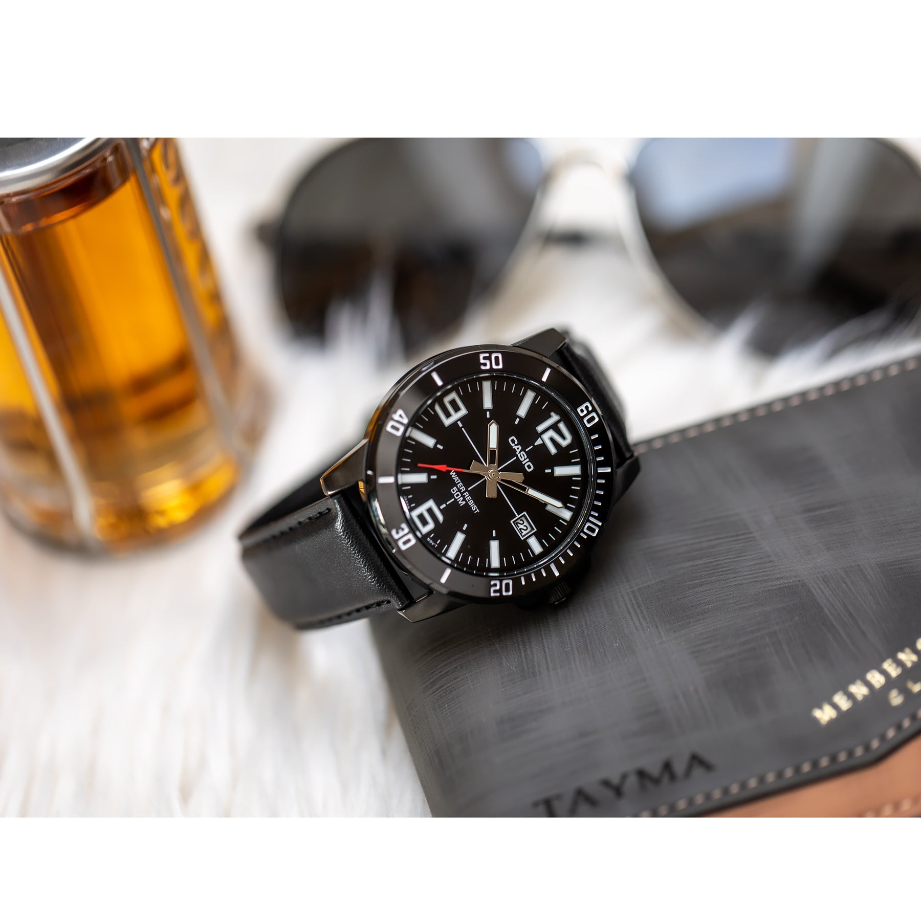 ZEGAREK MĘSKI CASIO MTP-VD01BL-1B (zd169d) + BOX-8