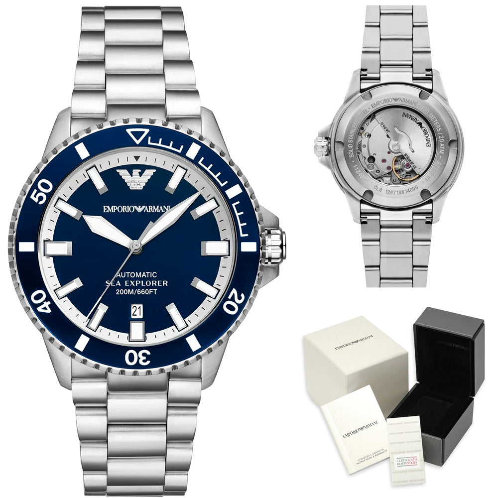 ZEGAREK MĘSKI EMPORIO ARMANI AR60079 Sea Explorer AUTOMATIC (zi110a) + BOX-12