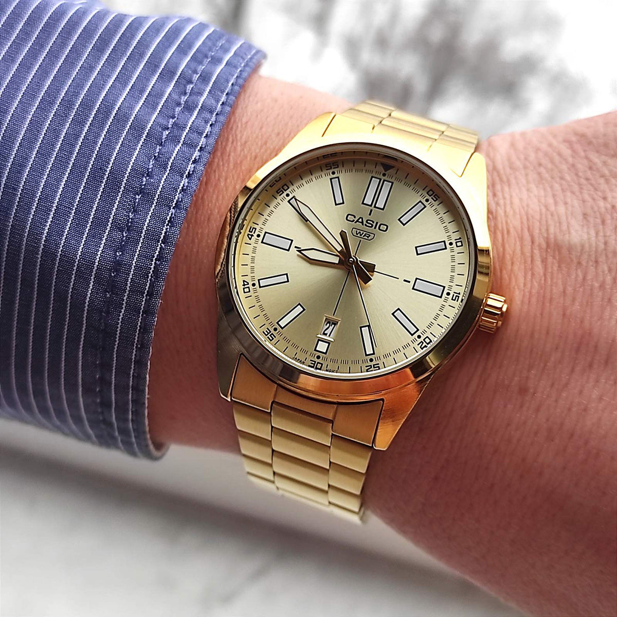 ZEGAREK MĘSKI CASIO MTP-VD02G-9EUDF (zd217d) + BOX-5