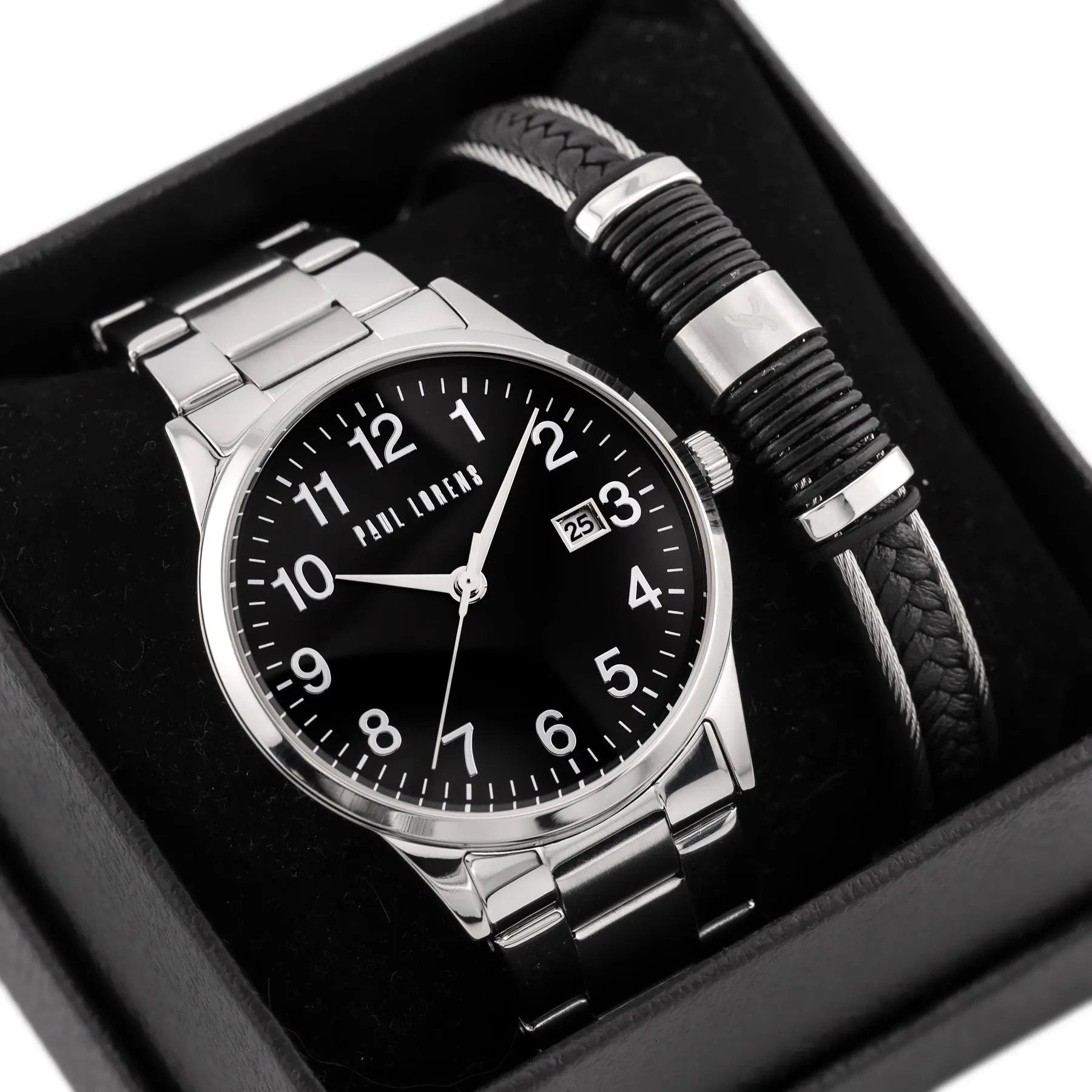 KOMPLET PREZENTOWY MĘSKI PAUL LORENS - Zegarek + Bransoletka  (zg368d) KOMPLET PREZENTOWY MĘSKI PAUL LORENS  Zegarek + Bransoletka  (zg368d)  5905937209340