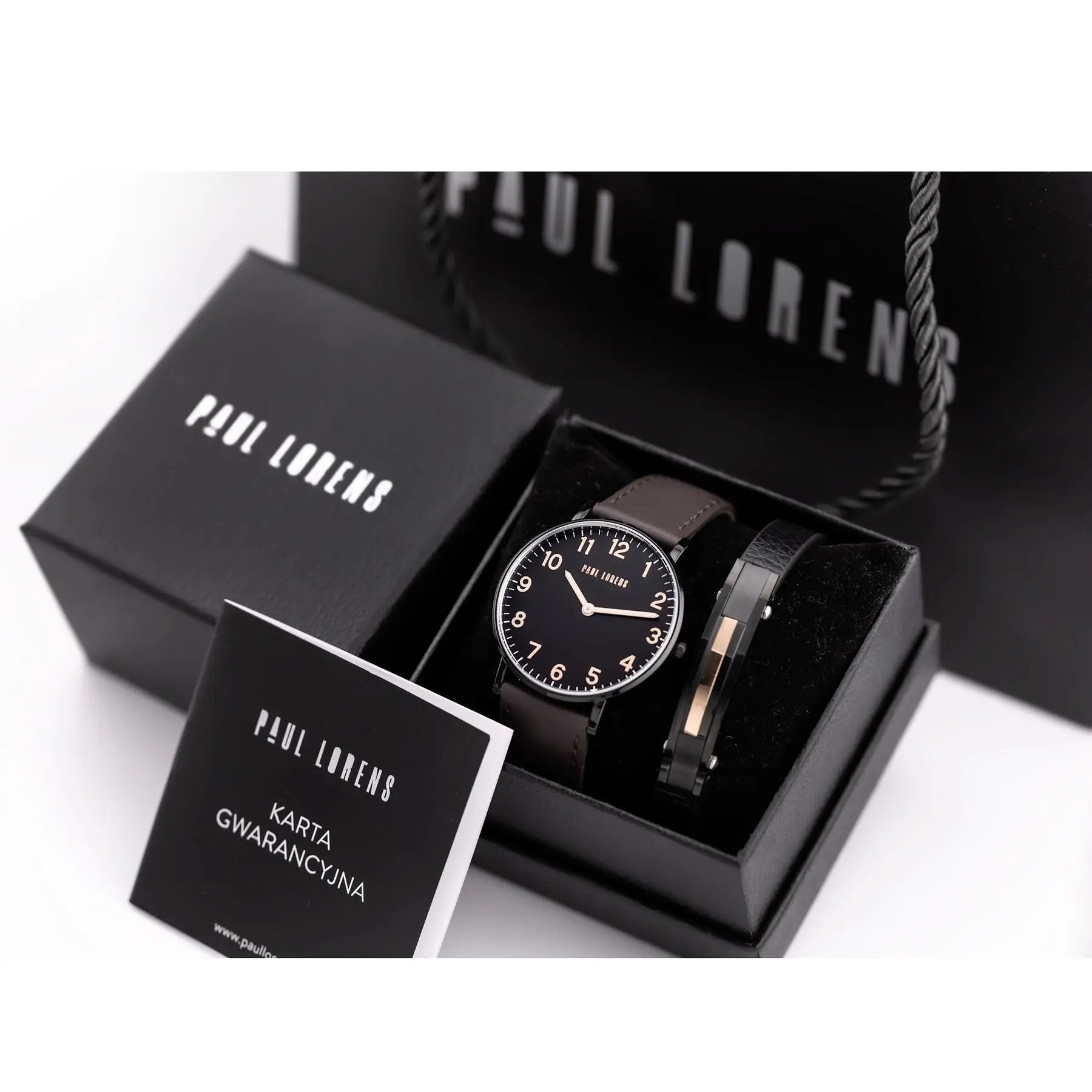 KOMPLET PREZENTOWY MĘSKI PAUL LORENS - Zegarek + Bransoletka (zg370g) KOMPLET PREZENTOWY MĘSKI PAUL LORENS  Zegarek + Bransoletka (zg370g)  5905937209371