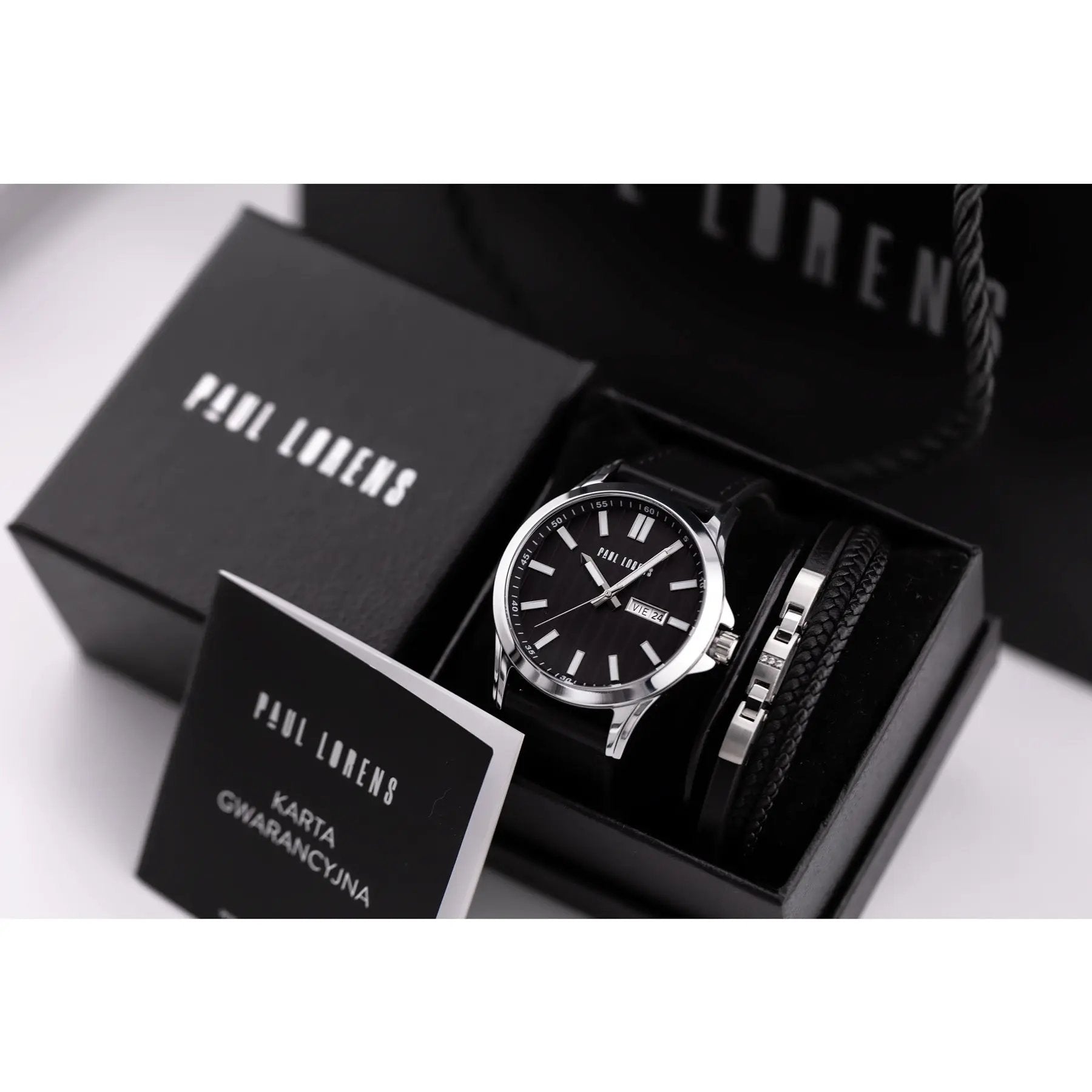 KOMPLET PREZENTOWY MĘSKI PAUL LORENS - Zegarek + Bransoletka (zg374f) KOMPLET PREZENTOWY MĘSKI PAUL LORENS Zegarek + Bransoletka (zg374f) 5905937209357