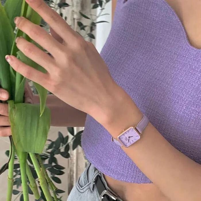 ZEGAREK DAMSKI DANIEL WELLINGTON Quadro Lavender Mop 20mm DW00100637 + BOX (zw521b) ZEGAREK DAMSKI DANIEL WELLINGTON Quadro Lavender Mop 20mm DW00100637 + 7315030048100
