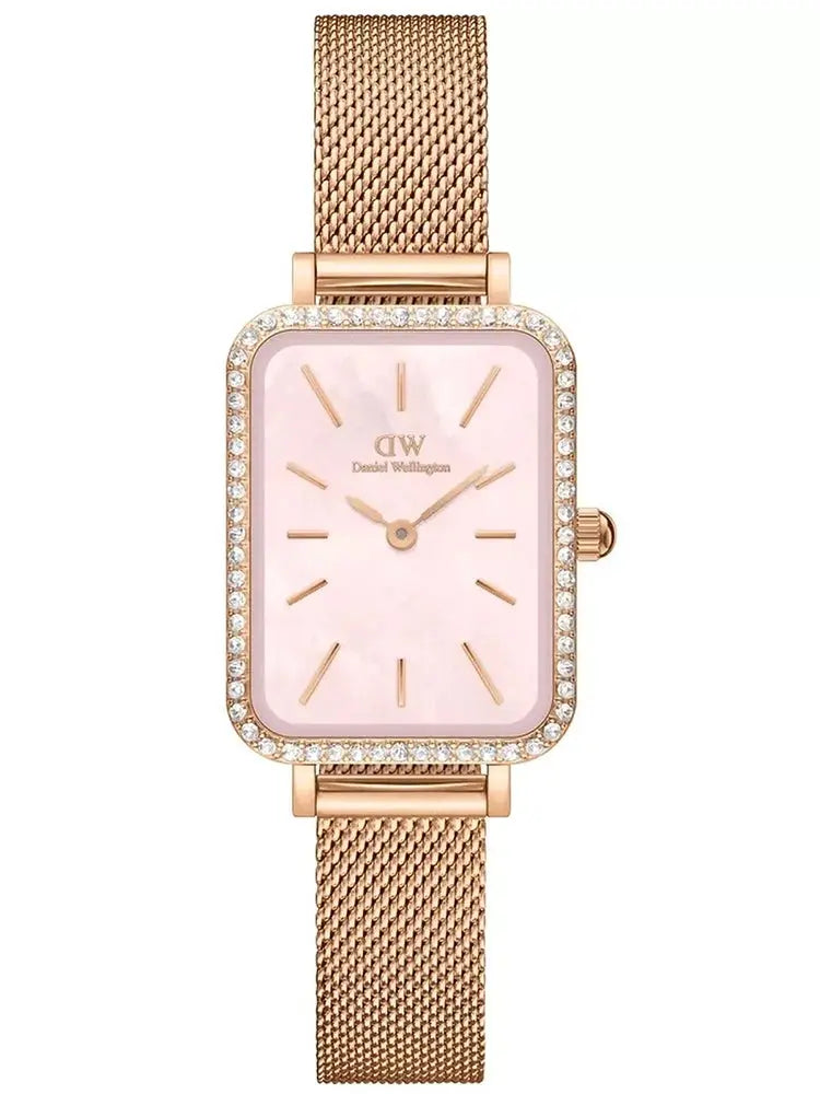 ZEGAREK DAMSKI DANIEL WELLINGTON Quadro Lumine Bezel Melrose Pink DW00100669 + BOX (zw519j) ZEGAREK DAMSKI DANIEL WELLINGTON Quadro Lumine Bezel Melrose Pink 7315030053593