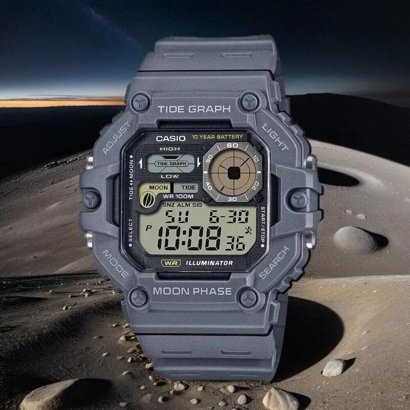 ZEGAREK MĘSKI CASIO Digital Moonphase WS-1700H-8AV + BOX ZEGAREK MĘSKI CASIO Digital Moonphase WS-1700H-8AV + BOX - Lorence 4549526365355