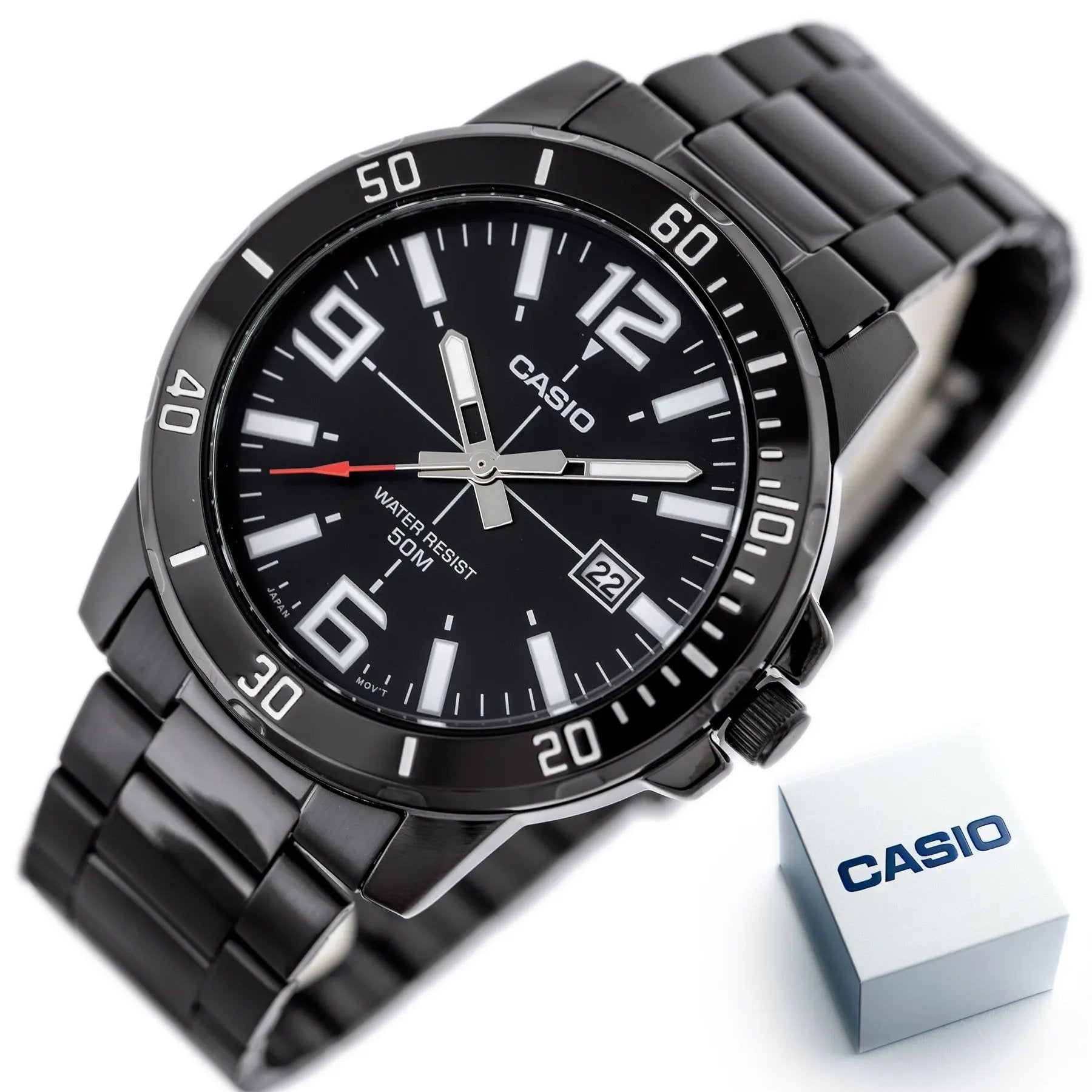 ZEGAREK MĘSKI CASIO MTP-VD01B-1B (zd169e) + BOX ZEGAREK MĘSKI CASIO MTP-VD01B-1B (zd169e) + BOX - Lorence 4549526315718