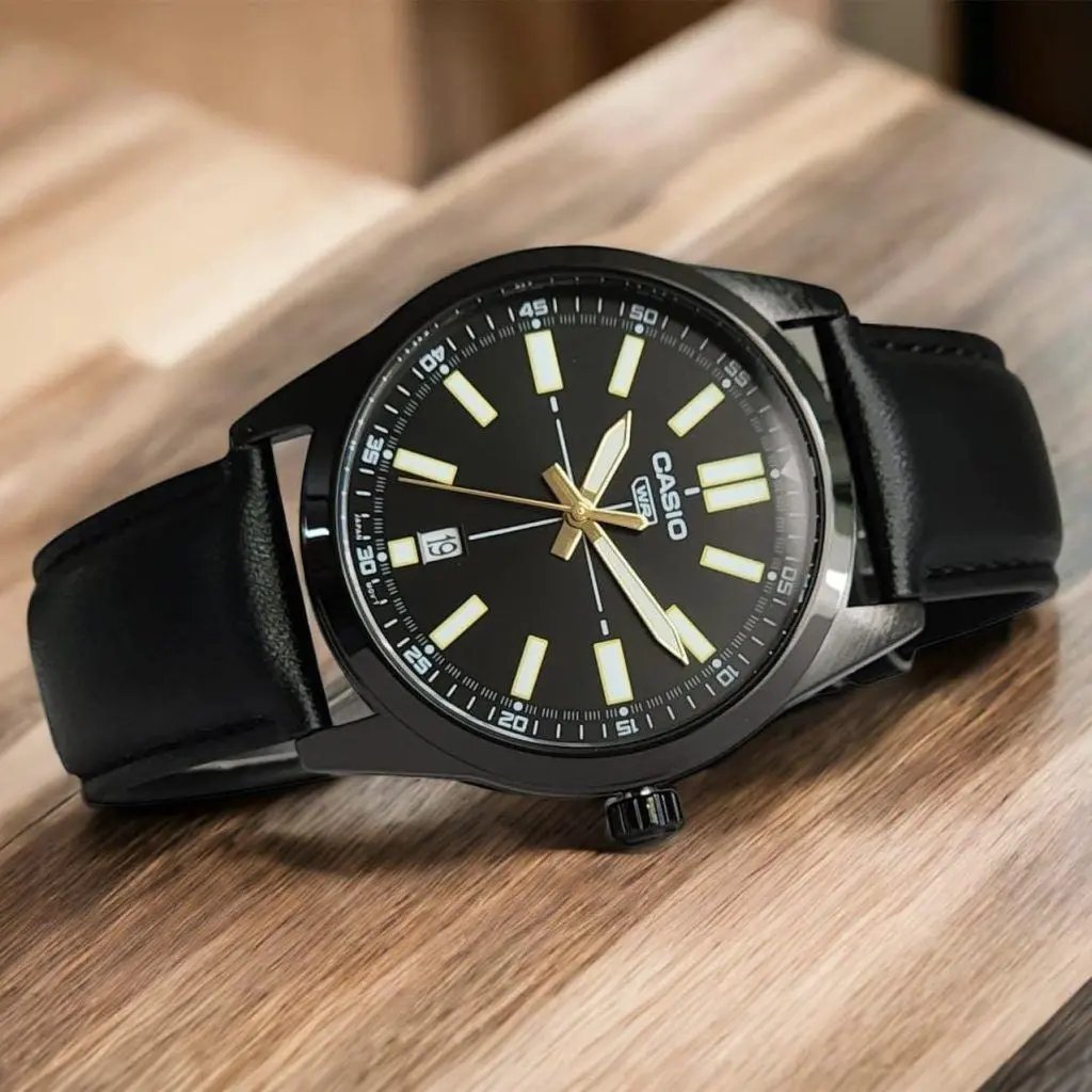ZEGAREK MĘSKI CASIO MTP-VD02BL-1E + BOX ZEGAREK MĘSKI CASIO MTP-VD02BL-1E + BOX - Lorence 4549526313899