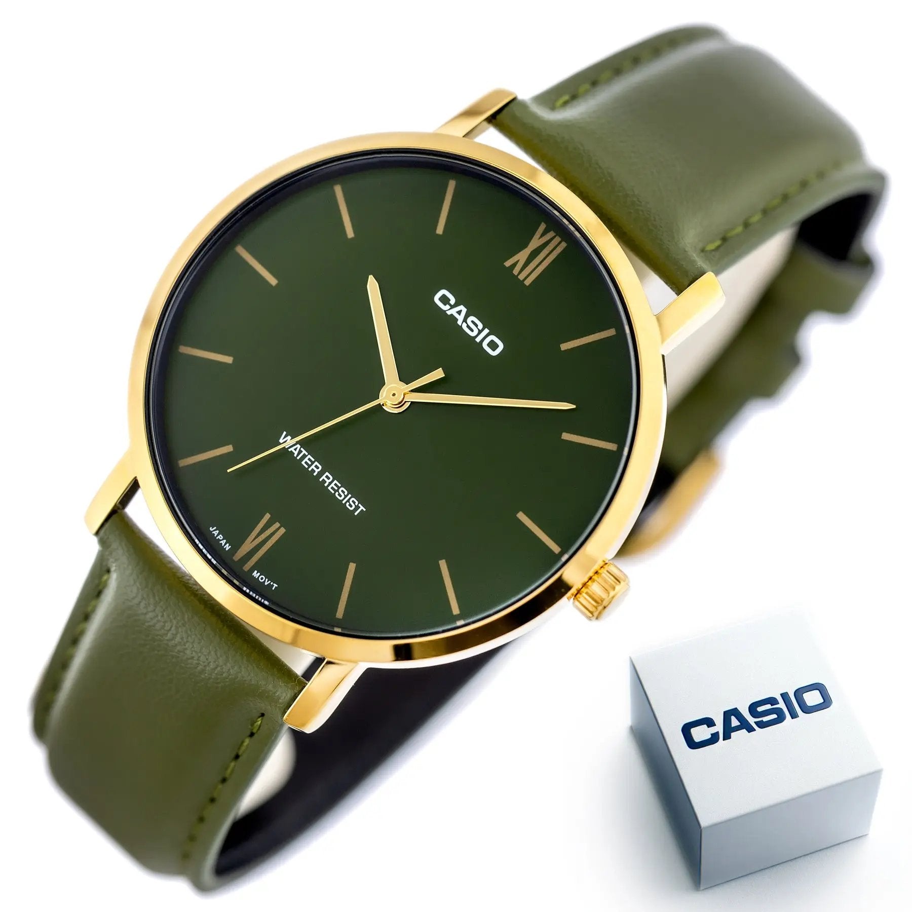 ZEGAREK MĘSKI CASIO MTP-VT01GL-3B + BOX ZEGAREK MĘSKI CASIO MTP-VT01GL-3B + BOX - Lorence 4549526270109