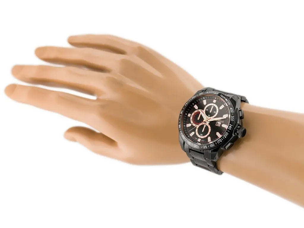 ZEGAREK MĘSKI G. ROSSI - BLUES (zg094g) black/rose + BOX-5