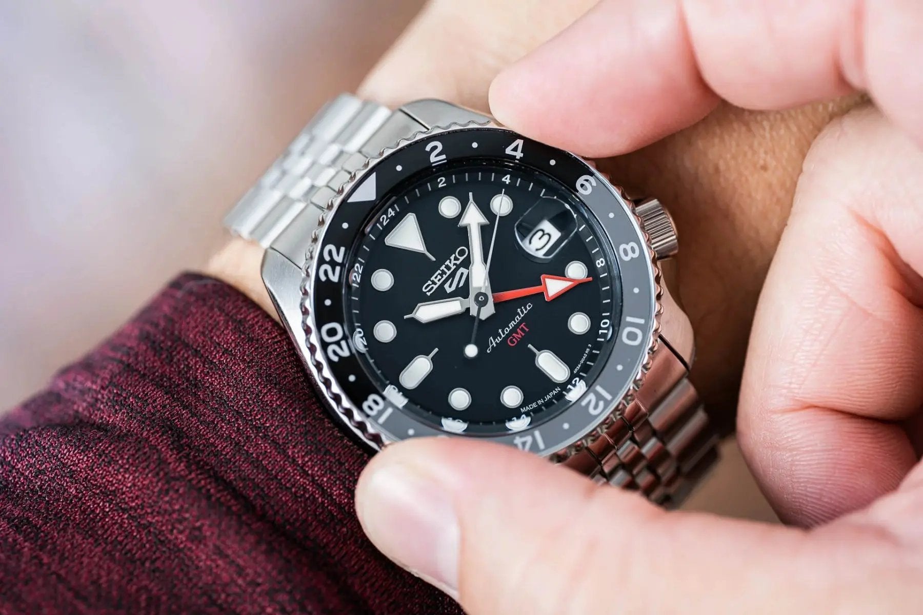 ZEGAREK MĘSKI SEIKO 5 SPORTS SSK001K1 GMT AUTOMAT WR100 + BOX ZEGAREK MĘSKI SEIKO 5 SPORTS SSK001K1 GMT AUTOMAT WR100 + BOX - 4954628247100