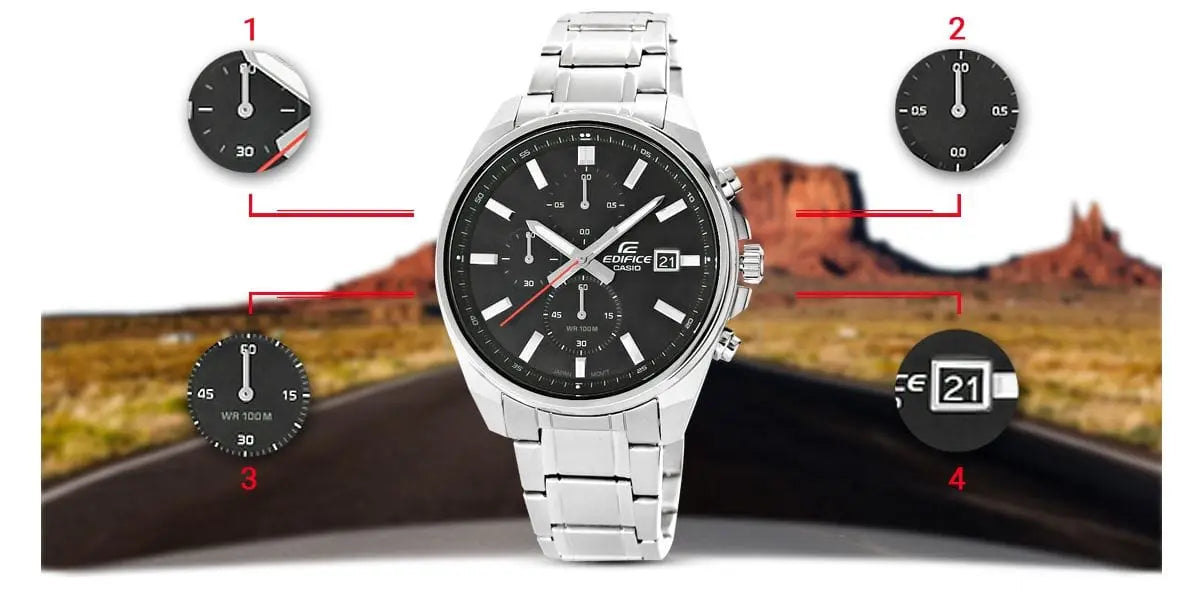 Zegarek Męski Casio Edifice EFV-610D-1AVUEF 10 Bar Zegarek Męski Casio Edifice EFV-610D-1AVUEF 10 Bar - Lorence 4549526297434