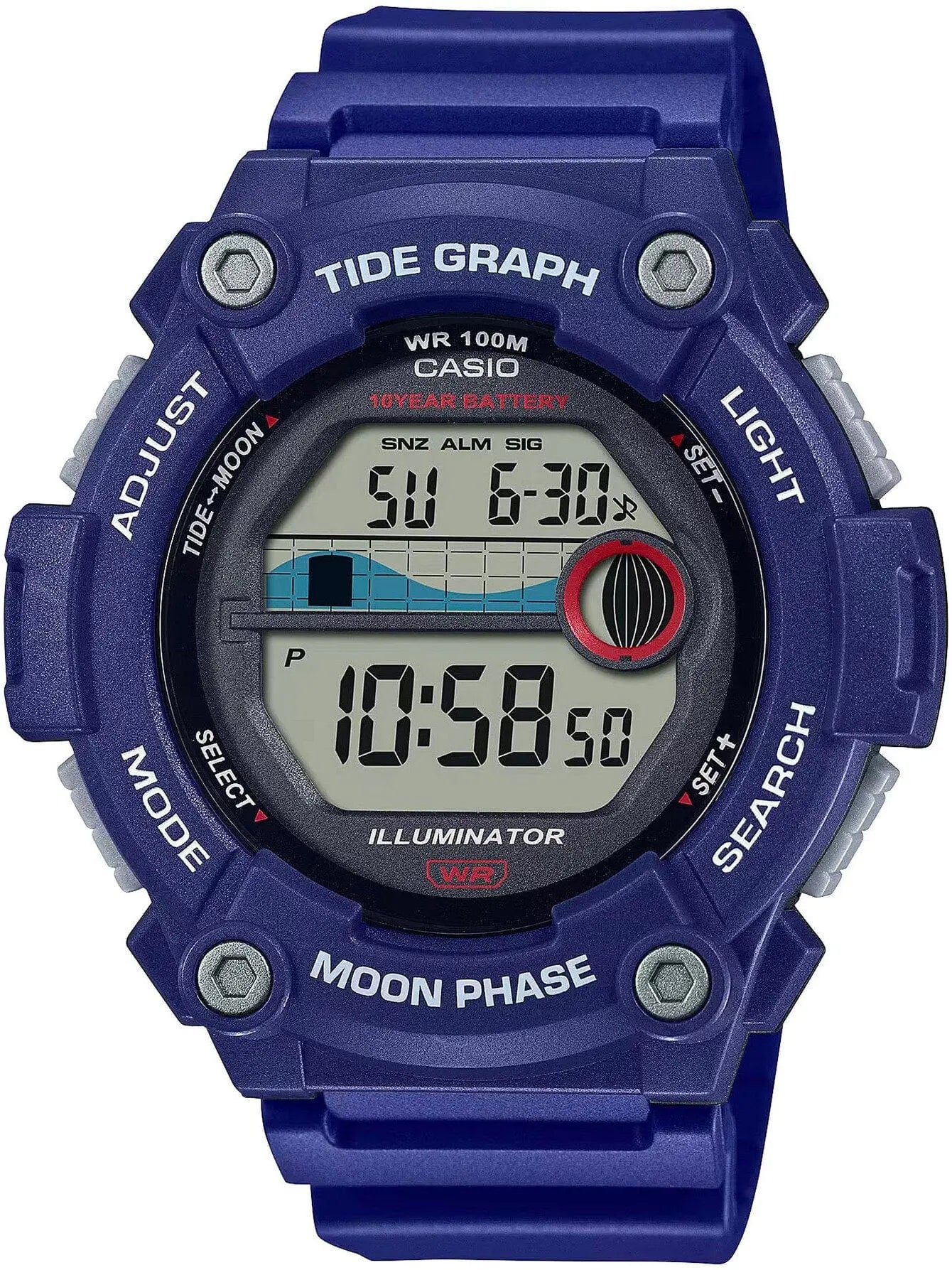 Zegarek Męski Casio Moonphase WS-1300H-2A Zegarek Męski Casio Moonphase WS-1300H-2A - Lorence 4549526313400