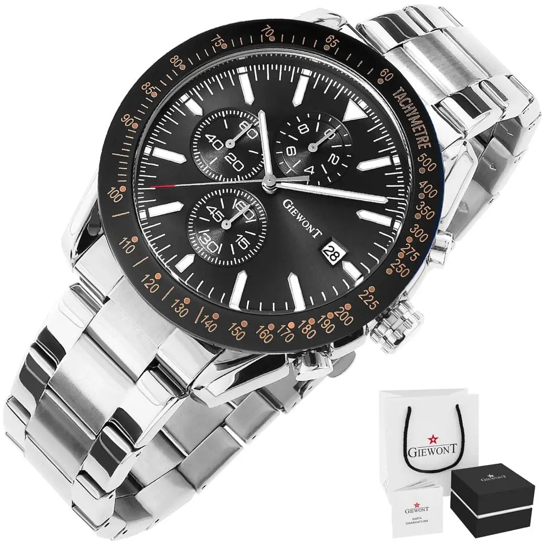 Zegarek Męski Giewont Primechrono GW8620-1 Chronograf Silver/black Zegarek Męski Giewont Primechrono GW8620-1 Chronograf Silver/black - 5904665272640