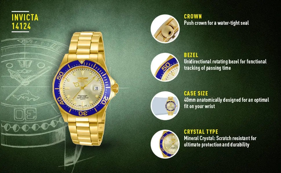 Zegarek Męski Invicta Pro Diver 14124 - WR200, Koperta 40mm Zegarek Męski Invicta Pro Diver 14124 - WR200, Koperta 40mm - Lorence 886678147854