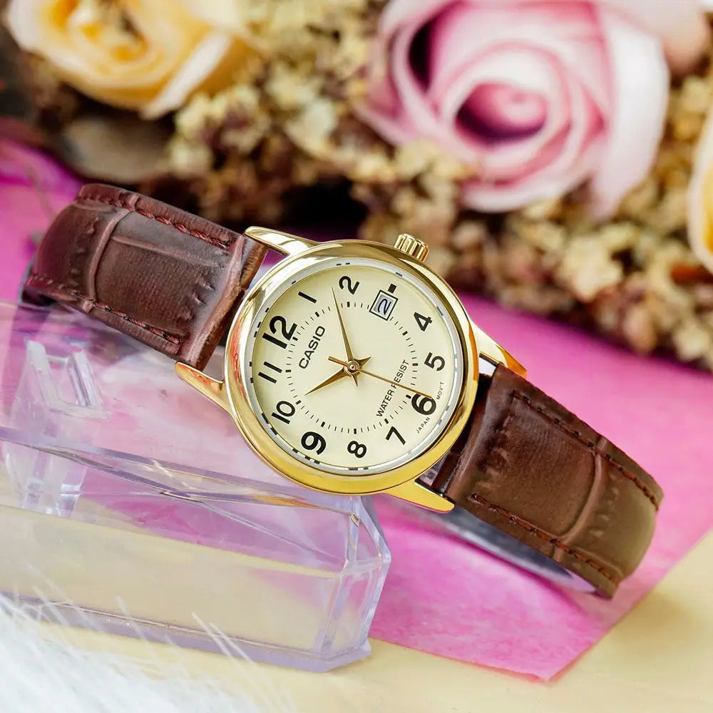 ZEGAREK DAMSKI CASIO LTP-V002GL 9BUDF (zd584e) + BOX ZEGAREK DAMSKI CASIO LTP-V002GL 9BUDF (zd584e) + BOX - Lorence 4971850083122
