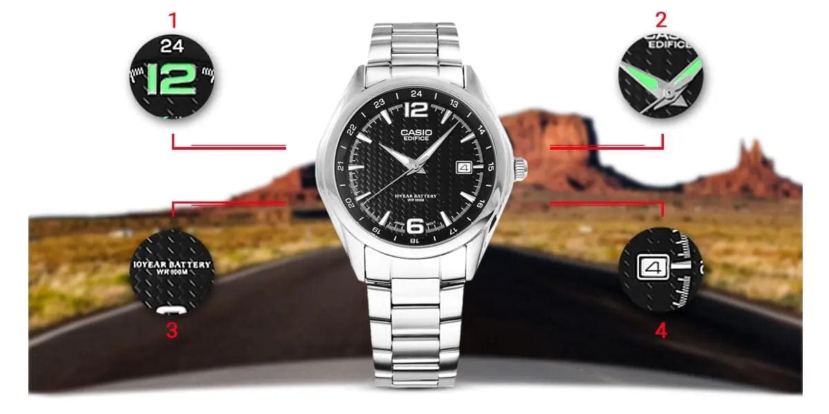 Zegarek Męski Casio Edifice EF-121D-1AVEG 10 Bar Zegarek Męski Casio Edifice EF-121D-1AVEG 10 Bar - Lorence 4549526287473