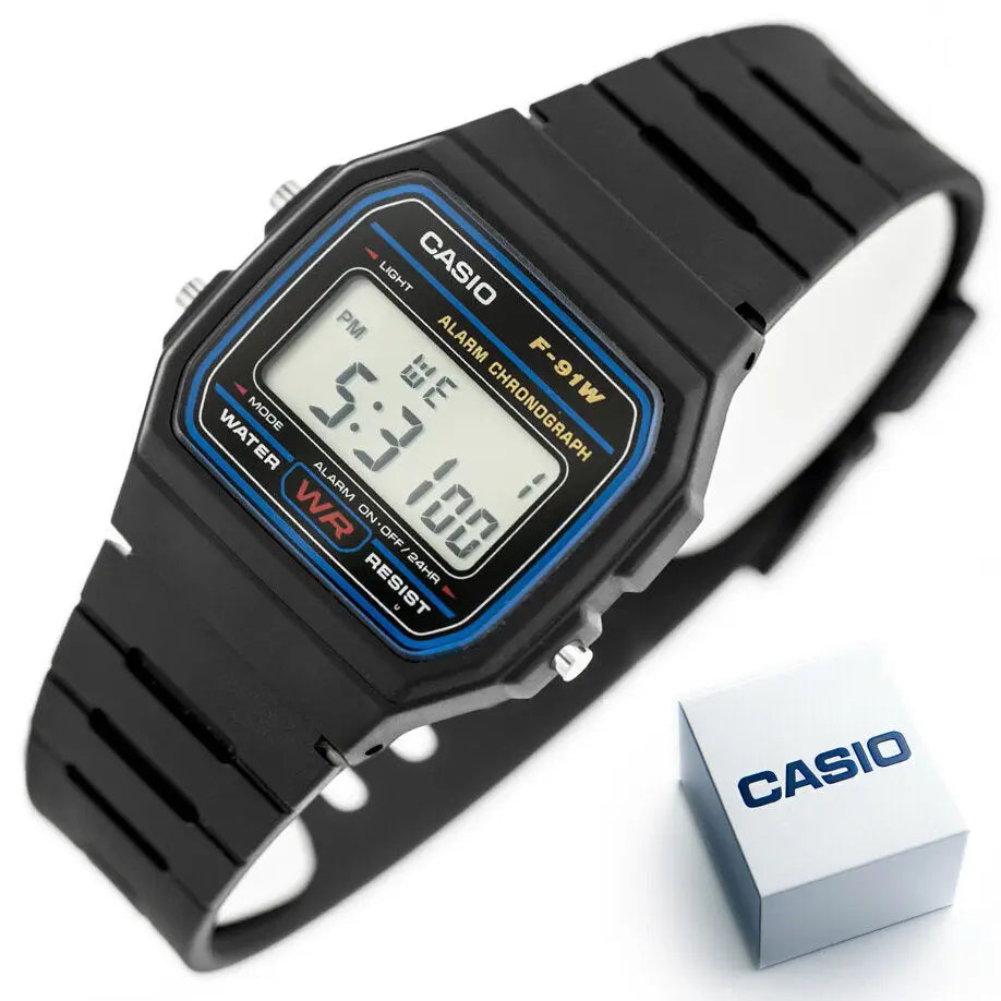 ZEGAREK MĘSKI CASIO F-91W-1YER (zd086a) - KLASYKA + BOX ZEGAREK MĘSKI CASIO F-91W-1YER (zd086a) - KLASYKA + BOX - Lorence 4971850885979