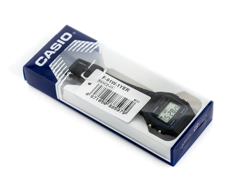 ZEGAREK MĘSKI CASIO F-91W-1YER (zd086a) - KLASYKA + BOX ZEGAREK MĘSKI CASIO F-91W-1YER (zd086a) - KLASYKA + BOX - Lorence 4971850885979