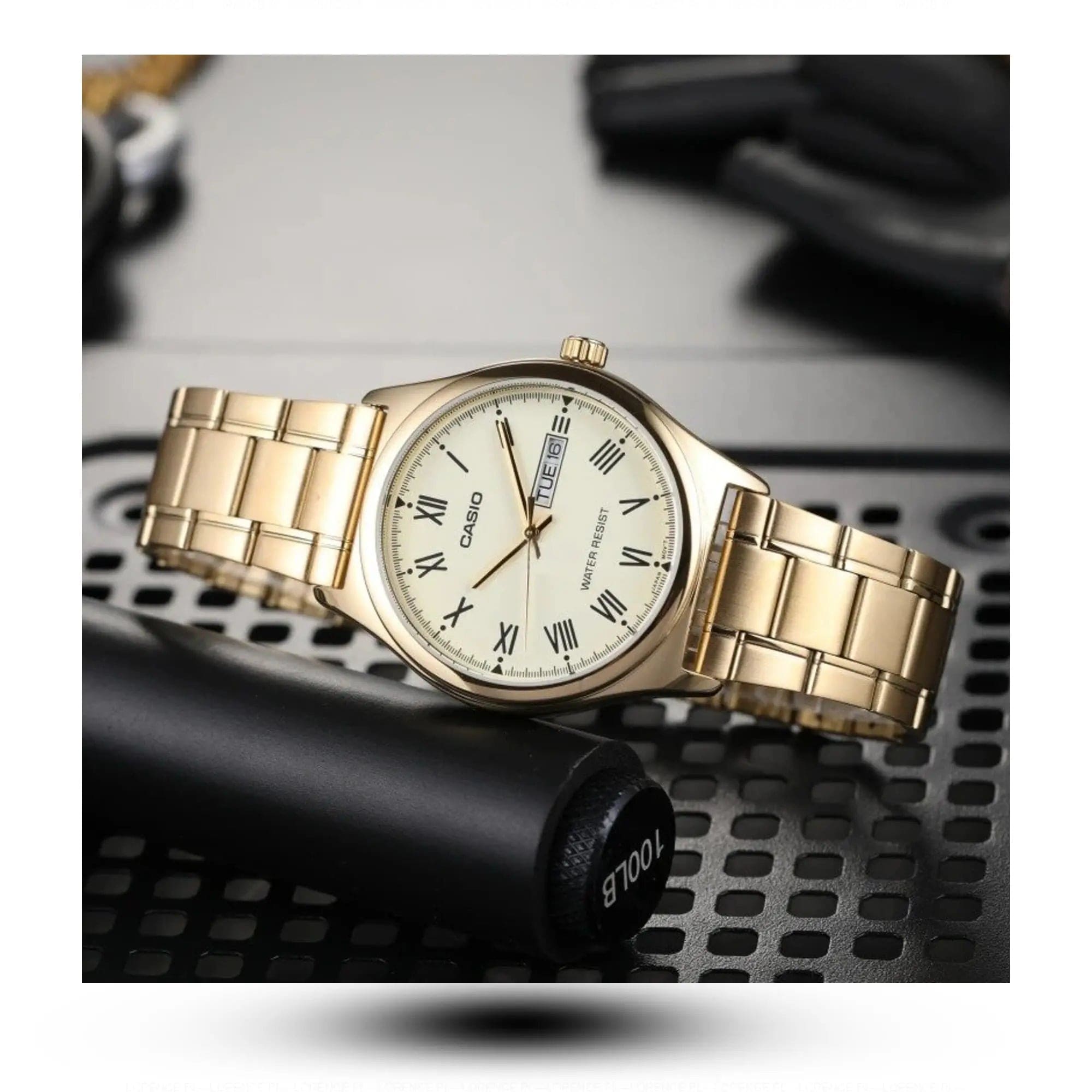 Zegarek Męski Casio  MTP-V006G-9B Zegarek Męski Casio  MTP-V006G-9B - Lorence 4971850030096