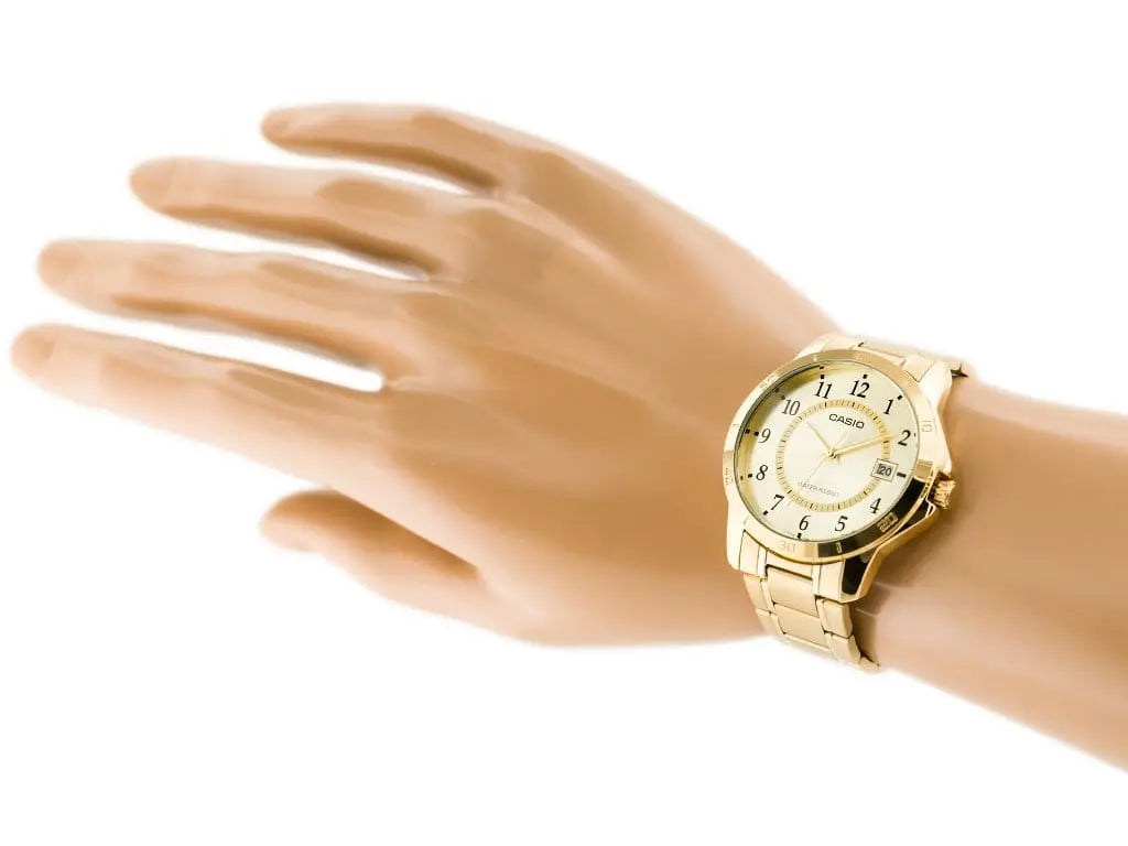 Złoty Zegarek Męski Casio MTP-V004G-9B Złoty Zegarek Męski Casio MTP-V004G-9B - Lorence 4971850056867