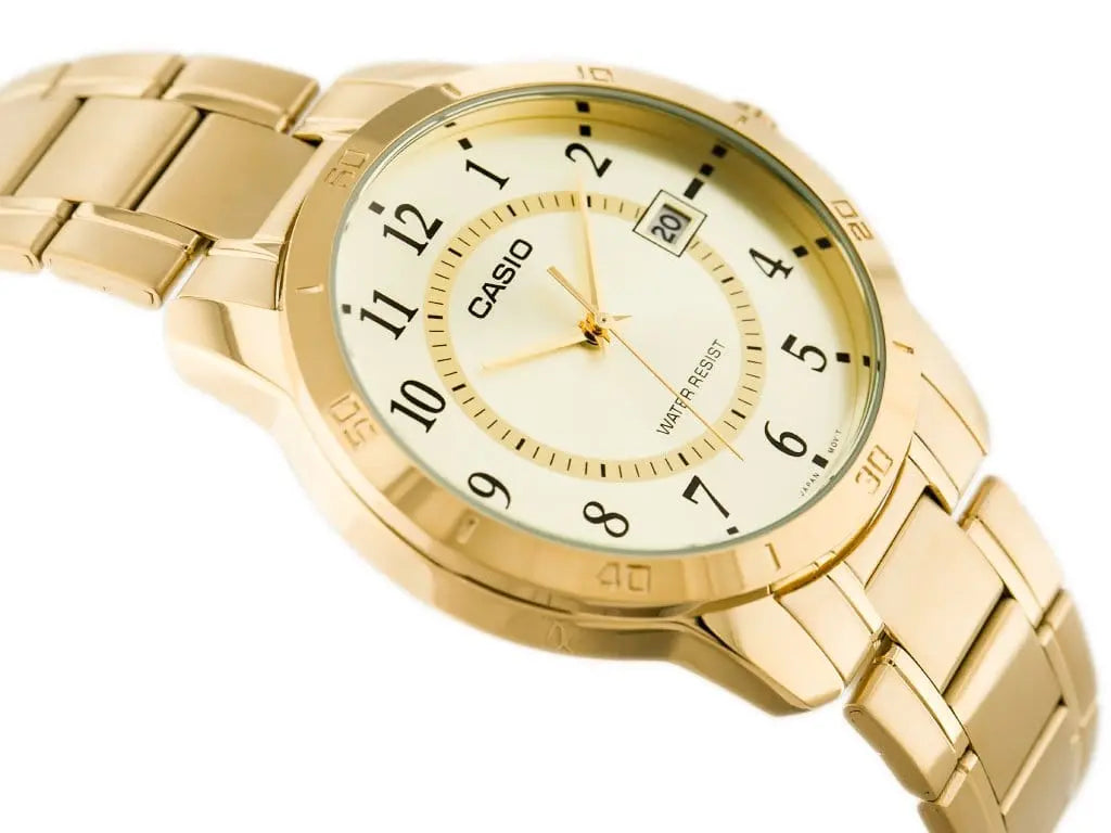 Złoty Zegarek Męski Casio MTP-V004G-9B Złoty Zegarek Męski Casio MTP-V004G-9B - Lorence 4971850056867