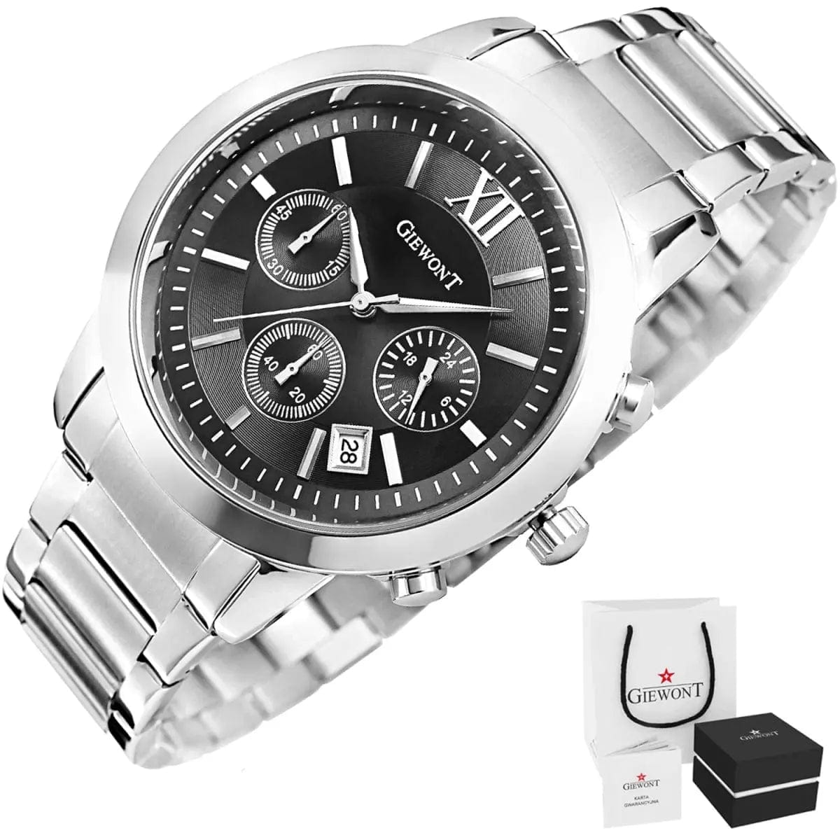 Zegarek Męski Giewont Apex Chrono GW6480-1 Chronograf Silver/black Zegarek Męski Giewont Apex Chrono GW6480-1 Chronograf Silver/black - 5904665272626