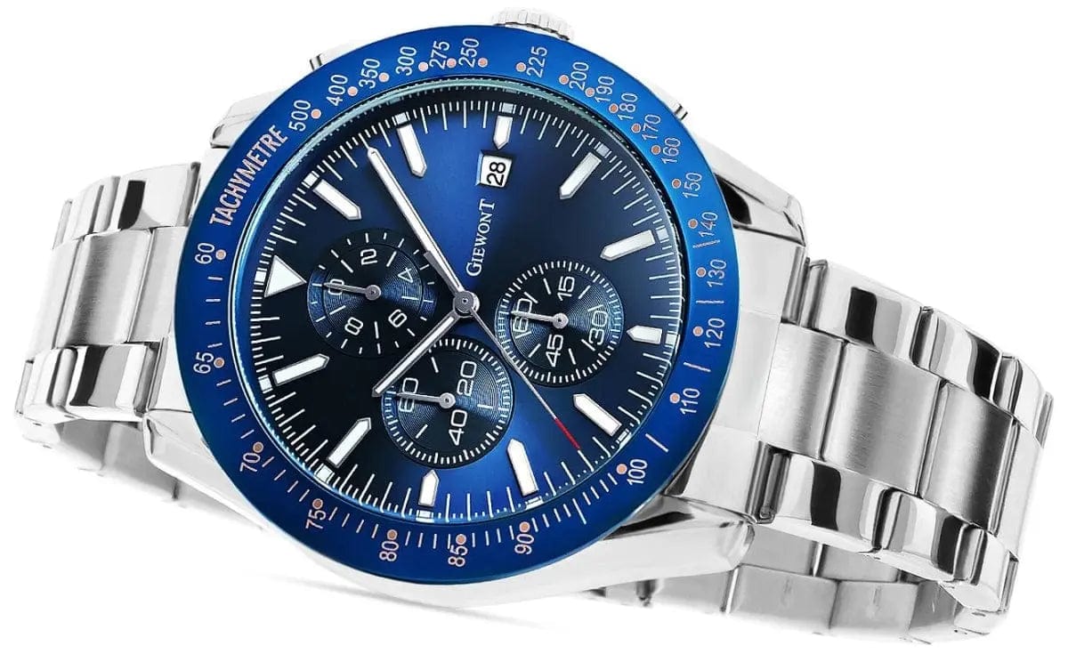 Zegarek Męski Giewont Primechrono GW8620-2 Chronograf Silver/blue Zegarek Męski Giewont Primechrono GW8620-2 Chronograf Silver/blue - 5904665272557