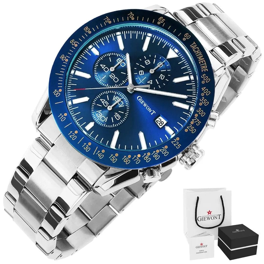 Zegarek Męski Giewont Primechrono GW8620-2 Chronograf Silver/blue Zegarek Męski Giewont Primechrono GW8620-2 Chronograf Silver/blue - 5904665272557