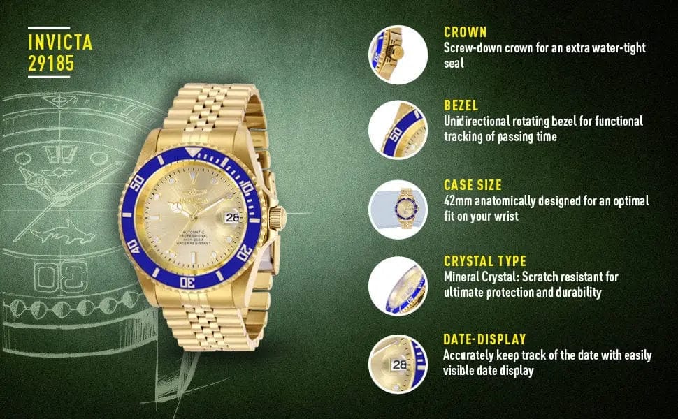 Zegarek Męski Invicta Diver Professional 29185 - Automat WR200, Koperta 42mm Zegarek Męski Invicta Diver Professional 29185 - Automat WR200, 8713208308589