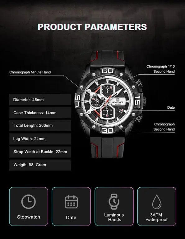 Zegarek Męski Naviforce NF8018T - Chronograf Zegarek Męski Naviforce NF8018T - Chronograf - Lorence 5903981734771