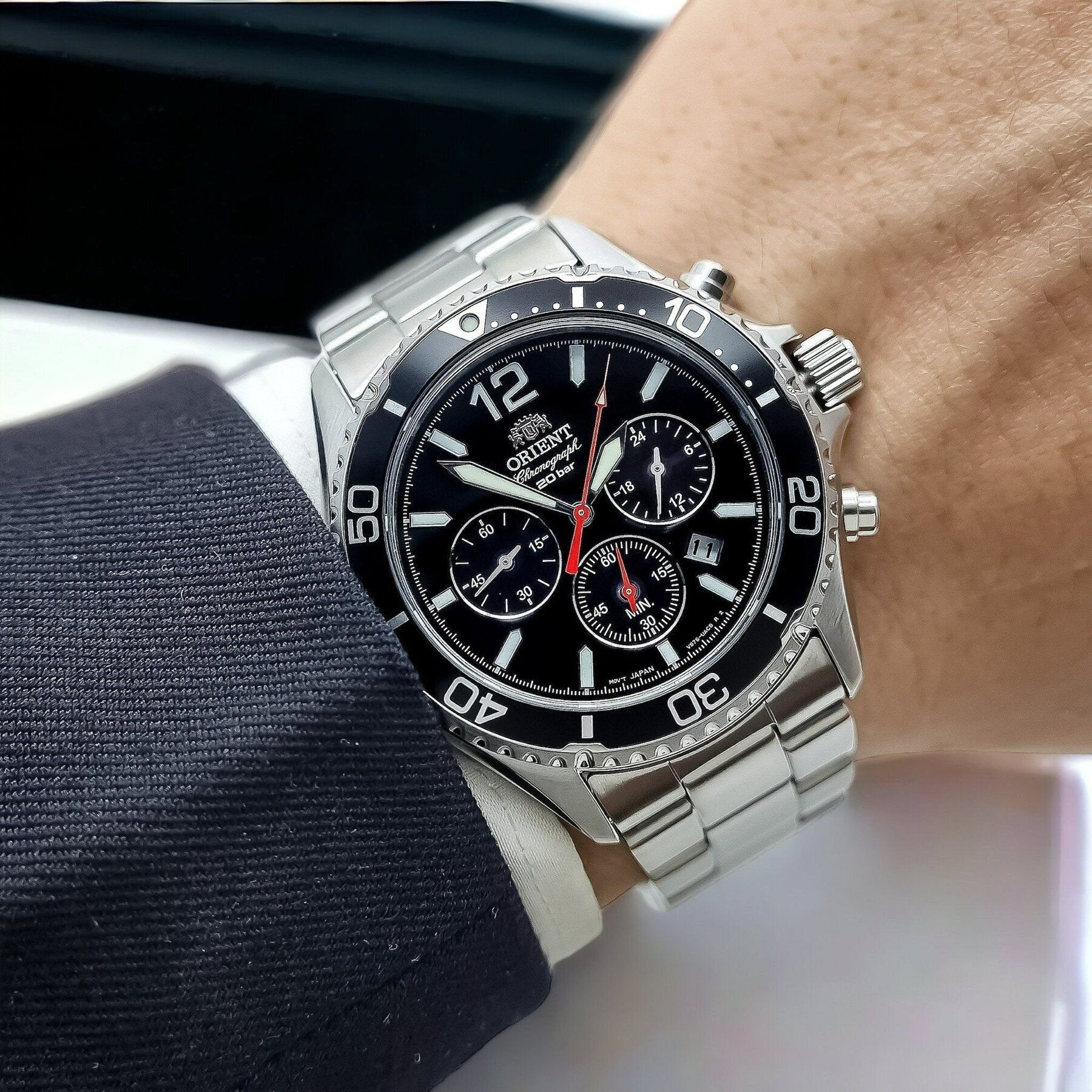 Zegarek Męski Orient Sports Solar Chronograph RA-TX0202B10B + BOX-5
