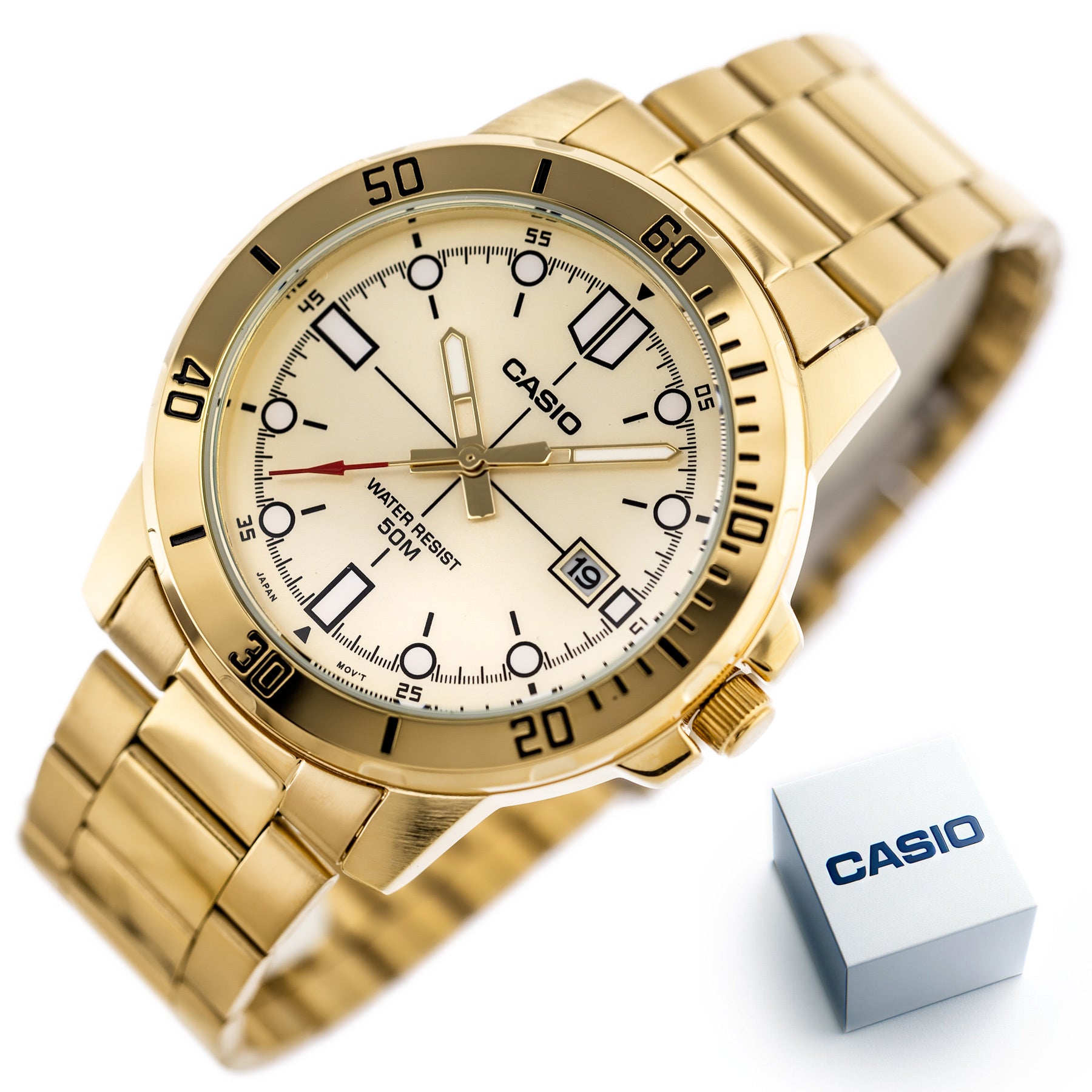 ZEGAREK MĘSKI CASIO MTP-VD01G-9E (zd185d) + BOX-10