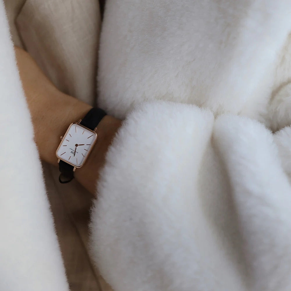 ZEGAREK DAMSKI DANIEL WELLINGTON DW00100434 - Quadro Pressed Sheffield Gold 32mm + BOX-5