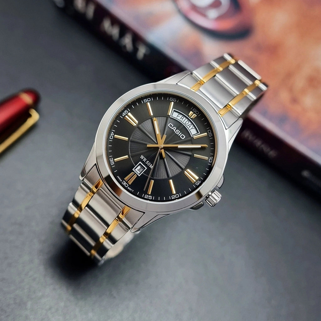 ZEGAREK MĘSKI CASIO  MTP-1381G-1A (zd191d) + BOX-5