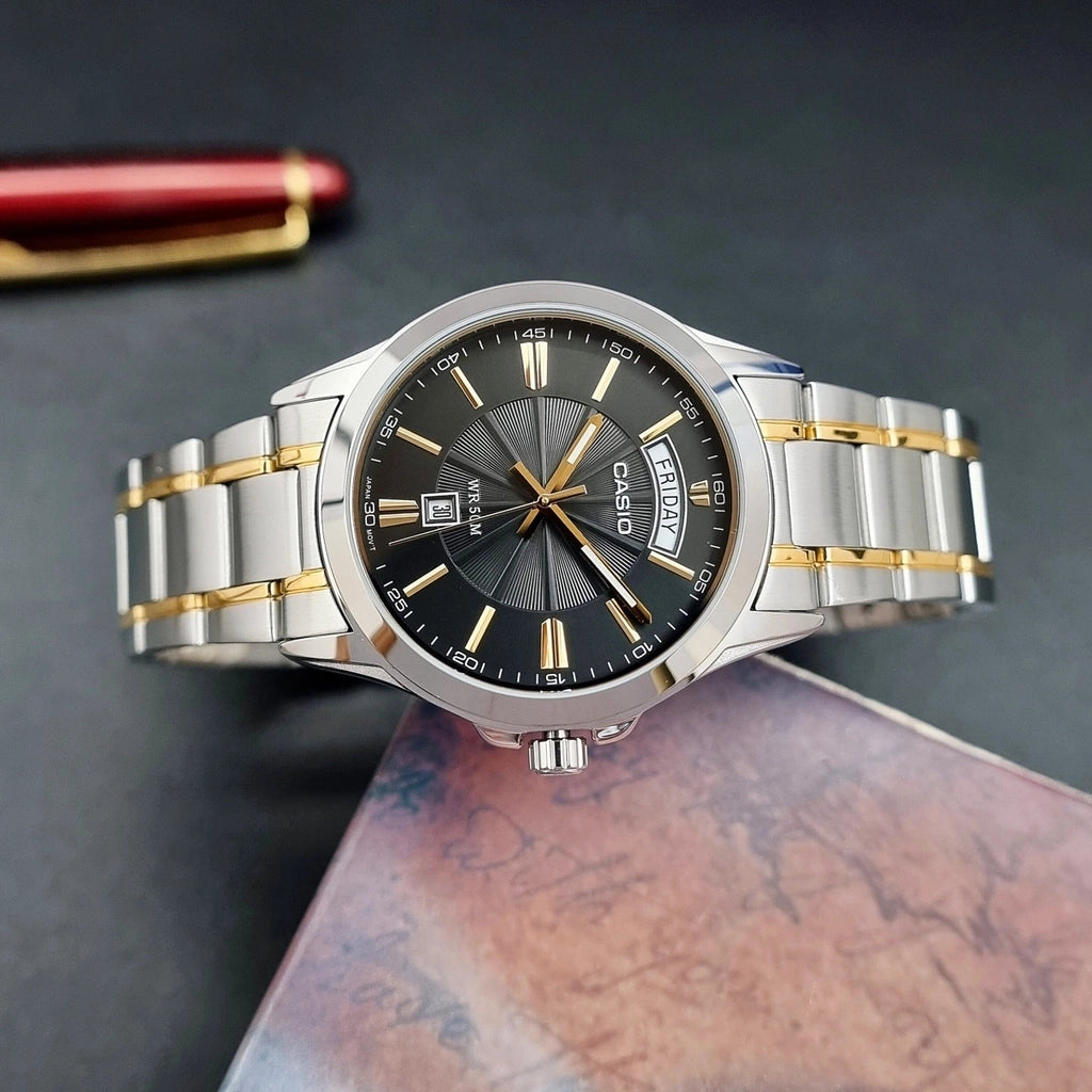 ZEGAREK MĘSKI CASIO  MTP-1381G-1A (zd191d) + BOX-9