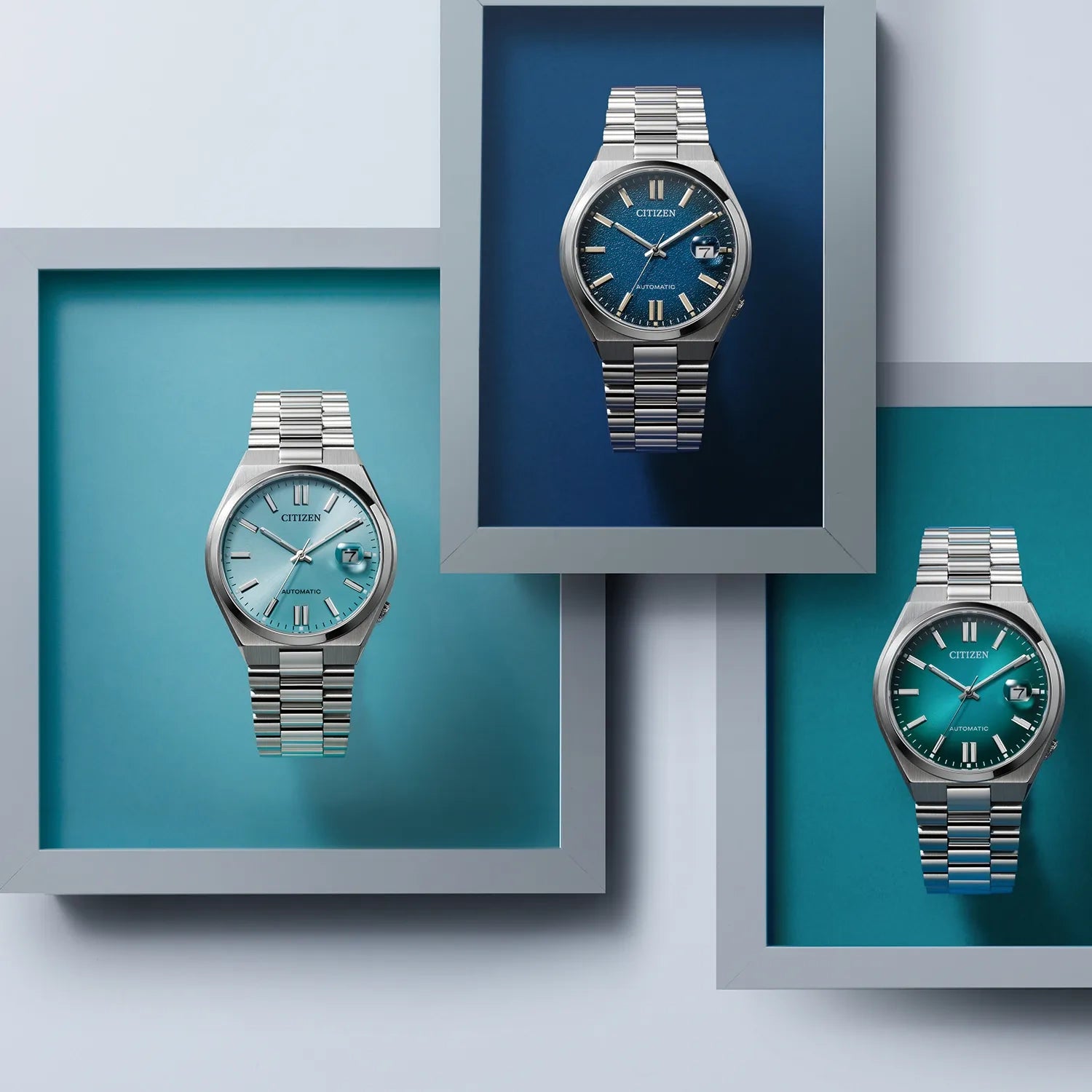 ZEGAREK MĘSKI CITIZEN Tsuyosa Turquoise Blue NJ0151-88M - AUTOMAT SZAFIR-9