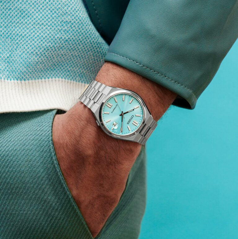 ZEGAREK MĘSKI CITIZEN Tsuyosa Turquoise Blue NJ0151-88M - AUTOMAT SZAFIR-7