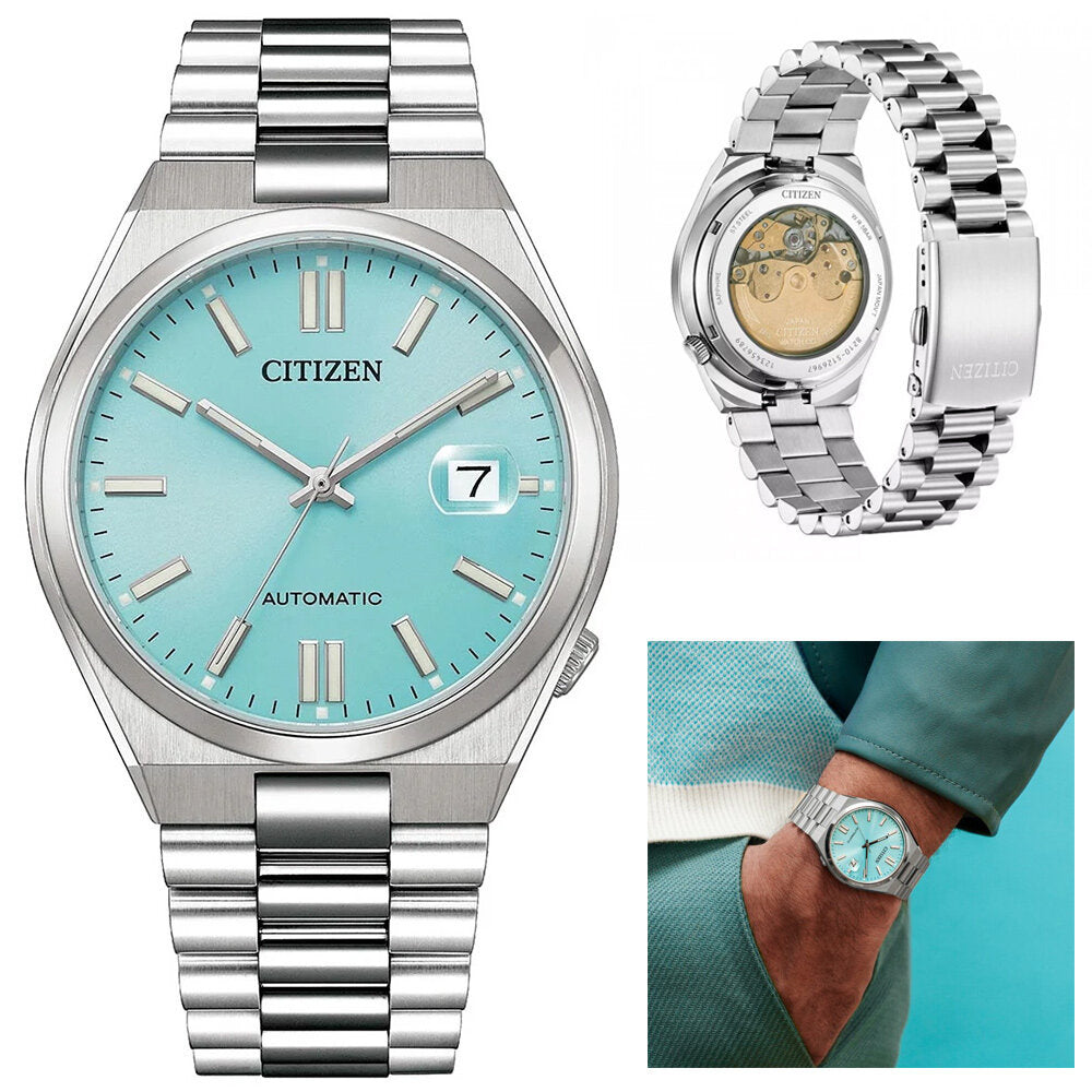 ZEGAREK MĘSKI CITIZEN Tsuyosa Turquoise Blue NJ0151-88M - AUTOMAT SZAFIR-12