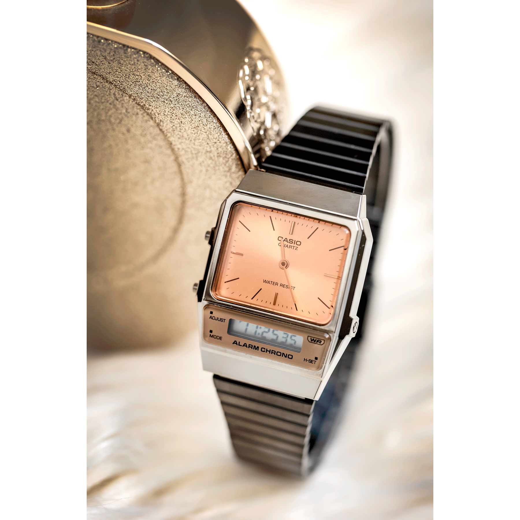 ZEGAREK UNISEX CASIO Vintage Dual Time AQ-800ECGG-4ADF + BOX-12