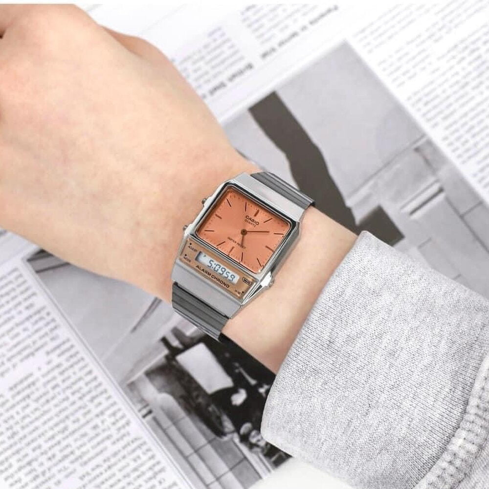 ZEGAREK UNISEX CASIO Vintage Dual Time AQ-800ECGG-4ADF + BOX-4