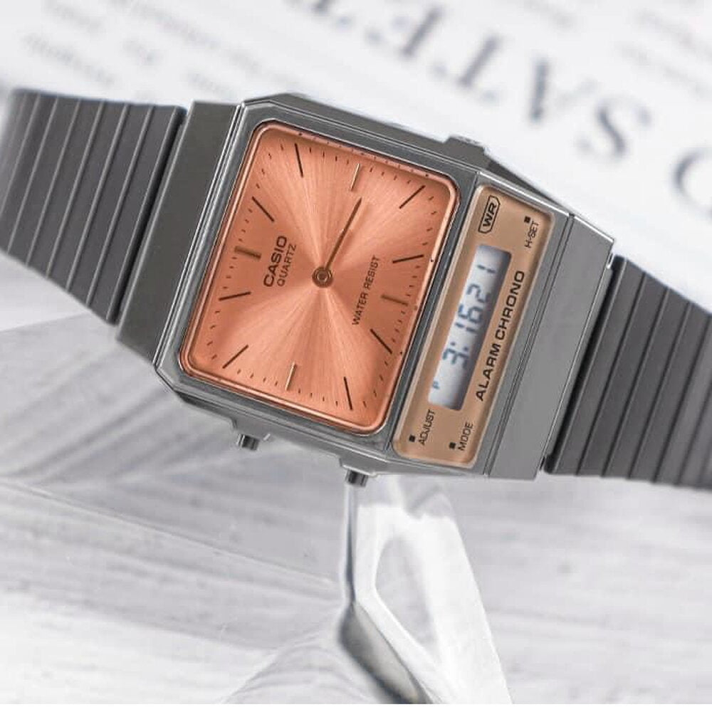 ZEGAREK UNISEX CASIO Vintage Dual Time AQ-800ECGG-4ADF + BOX-3