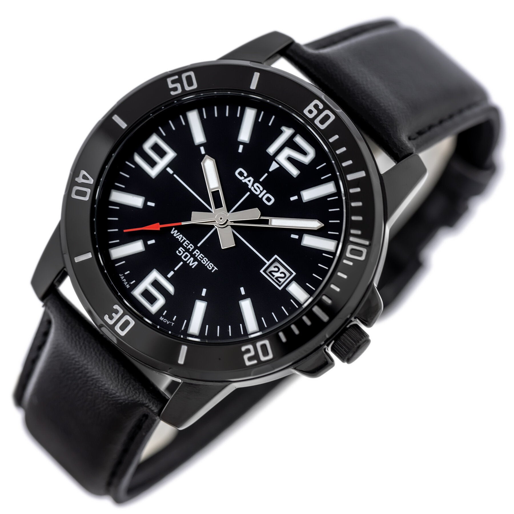 ZEGAREK MĘSKI CASIO MTP-VD01BL-1B (zd169d) + BOX-2