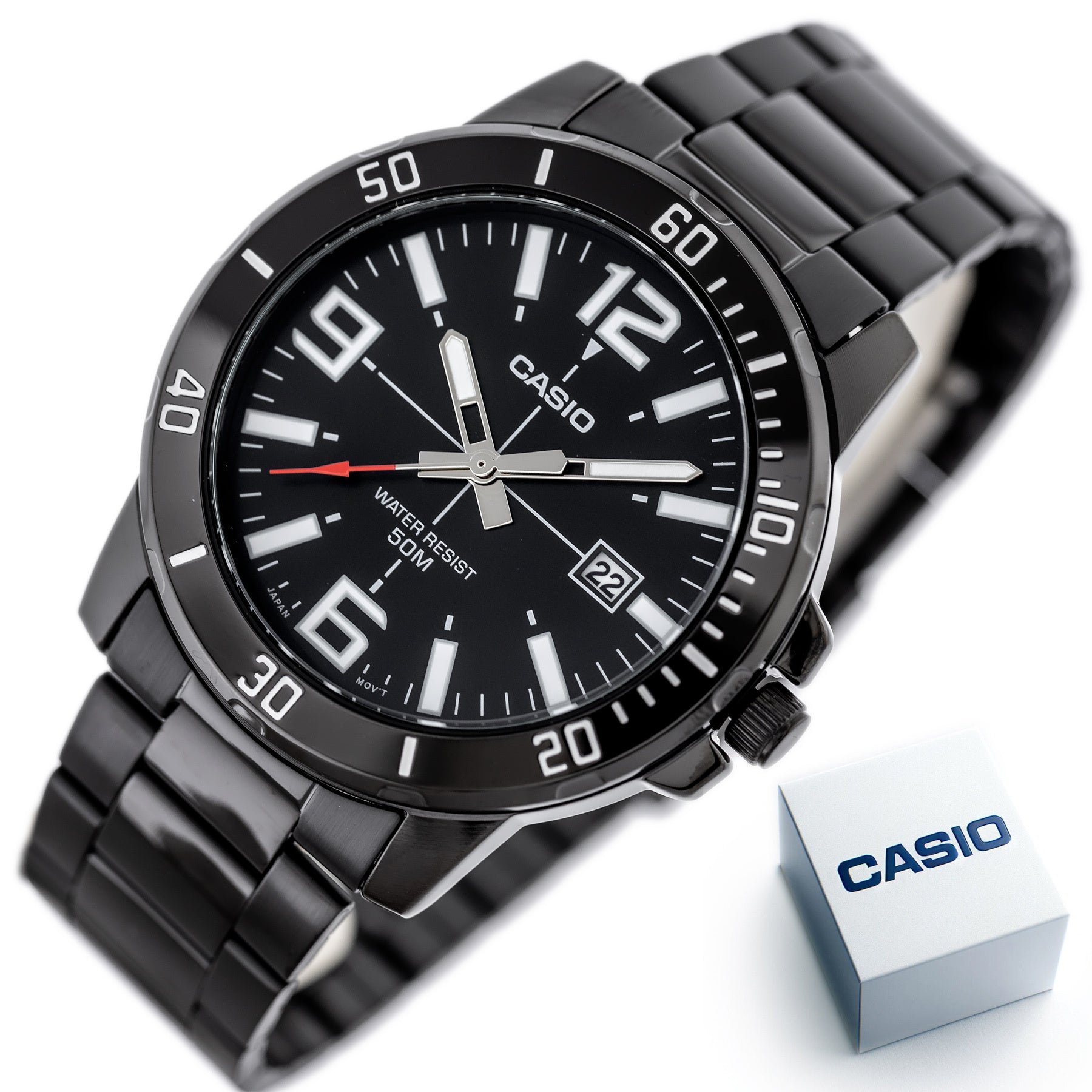 ZEGAREK MĘSKI CASIO MTP-VD01B-1B (zd169e) + BOX-8