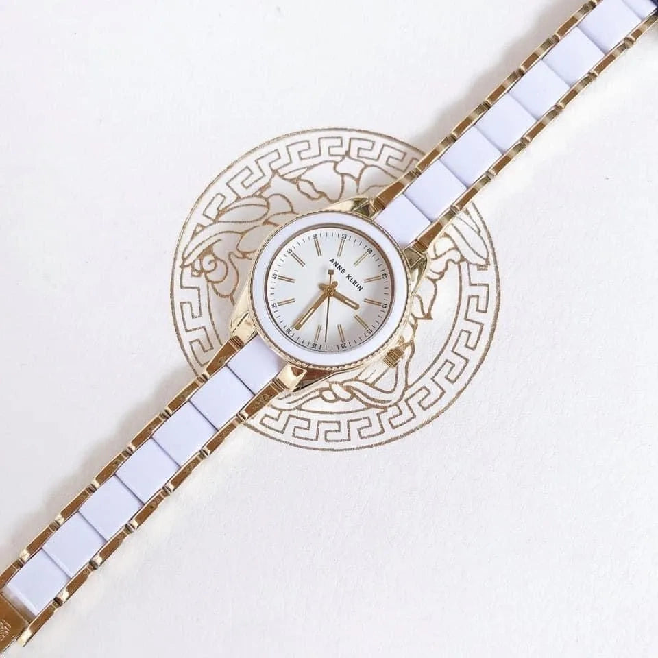 ZEGAREK DAMSKI Anne Klein Gold-Tone AK-3212WTGB + BOX-4