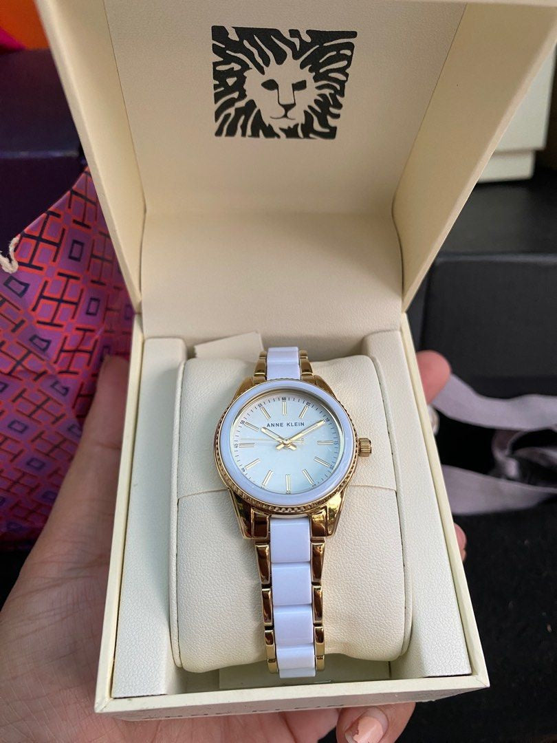ZEGAREK DAMSKI Anne Klein Gold-Tone AK-3212WTGB + BOX-5